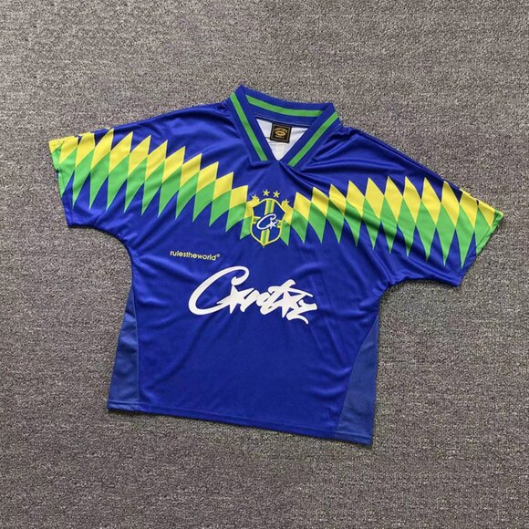 Corteiz Club America Brasil Jersey Blue - Picture 1 of 8